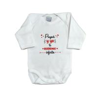 Body , Babero ó Pack de Body+Babero para bebé con frase : " Papá y Yo Te Queremos Infinito " REGALO BEBES REGALO PAPÁS Papá Madre - details 0