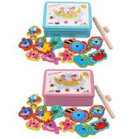 Juego De Pesca Magnético De Madera Montessori Juguete Educativo Para Niños Entrenamiento De Habilidades Motoras Puzzle De Pescar Pez - details 1