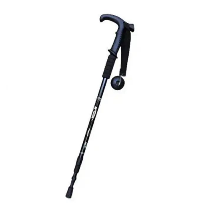 Coshano Bastón stick antishock para andar altura regulable aluminio bastón de apoyo negro - 1