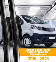 LimpiaParabrisas Delanteros Para Citroen SpaceTourer Peugeot Traveller Toyota Proace 2015-2023 Láminas De Limpieza De Ventanas Negro Resistente a Temperaturas De -40℉ a +158℉ - details 0