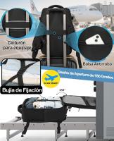 Avión cabin Viaje mochipa para Ryanair easyJet mano mochipa Bolsa de viaje helbres Mujeres, Negro/Blanco, Modern - details 4