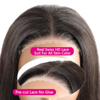 Pelucas Bob De Encaje Frontal Para Mujer Cabello Humano Recto 180% Peluca Sin Pegamento Listo Para Usar Peluca Con Corte Preparado Peluca De Encaje Aire - details 6