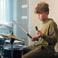 Par De Palancas De Batería Maibachi Con Punta De Madera Para Principiantes Y Niños Taiko Drum Master Palancas De Batería De Color Negro - details 1