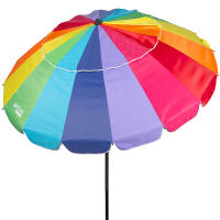 Aktive - Sombrilla playa antiviento 220 cm o 240 cm, Max Air, multicolor, superresistente, poliéster con protección UV50 y revestimiento plateado, 16 varillas fibra de vidrio, mástil aluminio inclinable Ø29/32 mm, incluye funda, con ventilación superior - details 1