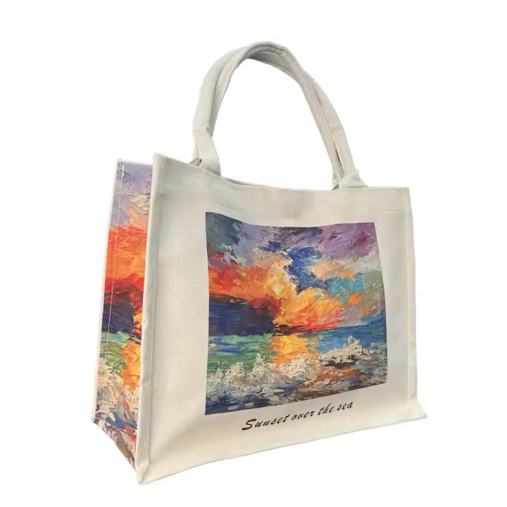 Bolsas de mano estilo Tote Bag para mujer,MEJORADA,Material de lona duradero con Patrón impreso estilo pintura al óleo,con cierre de Botones magnéticos,Informal, práctico, gran capacidad - 1