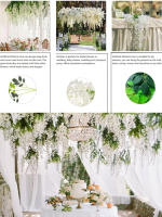 12pcs Guirnalda De Flores Artificiales De Wisteria Colgante Vinatera De Seda Para Decoración De Hogar Y Bodas Exterior - details 16