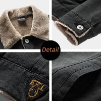 Chaqueta De Denim Invierno Para Hombre Talla Grande Con Forro Grueso Y Cálido Chaqueta De Algodón Para Otoño Estilo Casual - details 4
