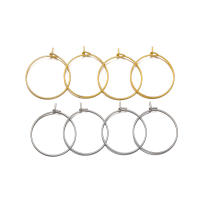50pcs/Lote Aretes De Anillo Grande En Acero Inoxidable Dorado Para DIY Colgantes De Aretes Y Joyería Hechas a Medida Suministros De Encuentros - details 1