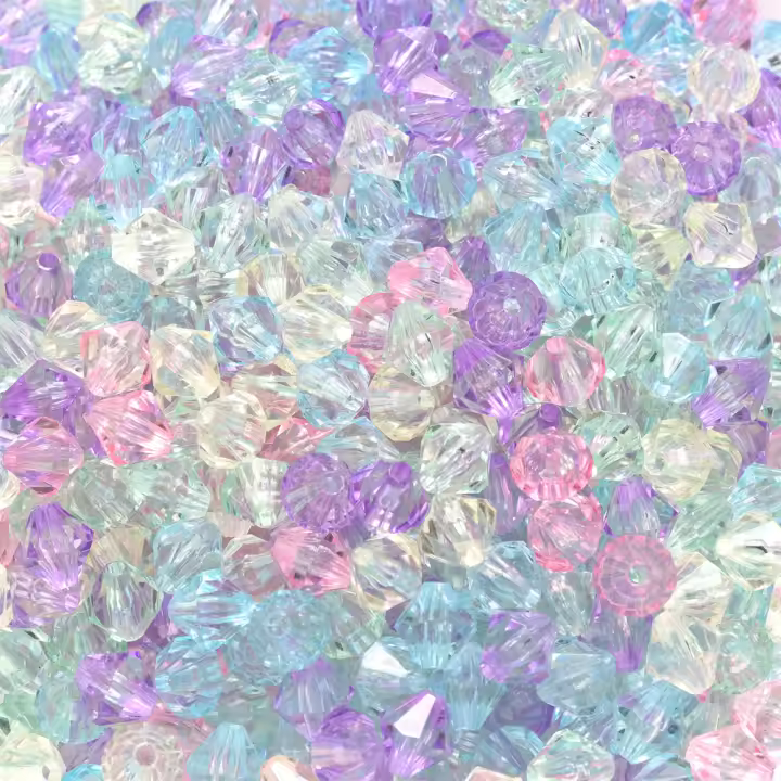 100-200pcs De 6/8mm Cuentas Acrílicas Geométricas Transparentes Para Hacer Joyas Pulseras Collares DIY Manualidades Llavero - 1