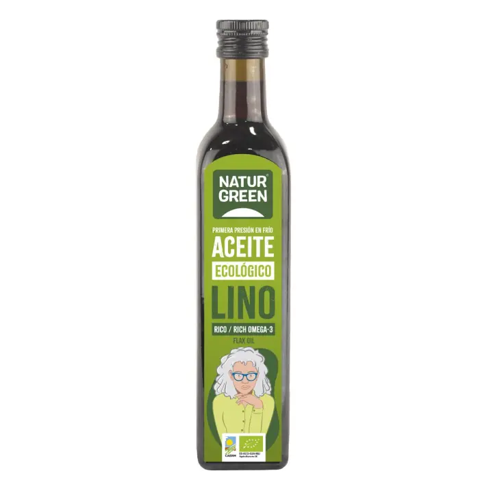 Aceite de lino bio primera presión en frío Naturgreen 500ml. - 1