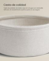 Mesa Auxiliar Redonda con Cesta de Tela - Espaciosa Mesa Lateral para Salón, Dormitorio o Mesita de Noche, Estilo Moderno, Disponible en Varios Colores - details 11