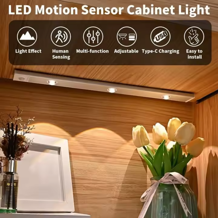 ALOVE Lámpara LED D PLACAR 40C co Capteu D Movimiento recargable PA USB - 1