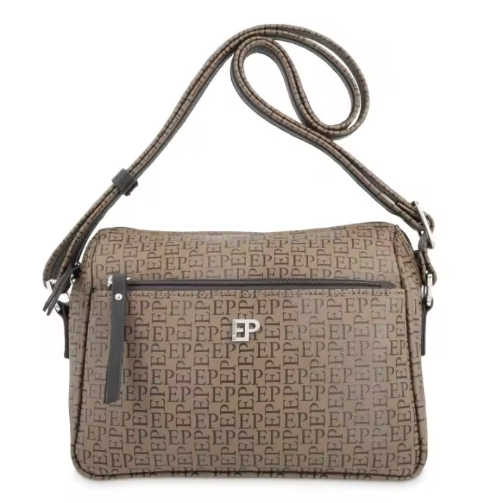 El Potro: BOLSO BANDOLERA MUJER EN LONA/PIEL 1702-INSIGNIA-MOCA El Potro - 1