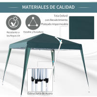 Outsunny Carpa Plegable 3x3m Cenador de Jardín Diseño Pop Up de Acero y Cubierta de Tela Oxford para Jardín Terraza Balcón - details 5