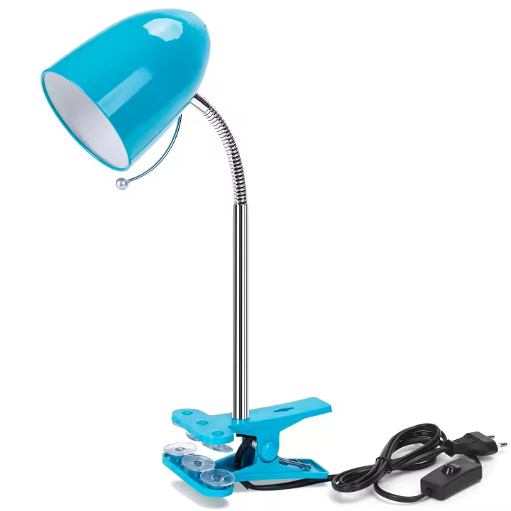 Aigostar Lámpara de Escritorio con Pinza Retro, Lampara Lectura Pinza sin Bombilla, Flexo LED Escritorio con Pinza para Cama Compatible con Bombillas Modelo E27 (Máx. 240V), cable de 153 cm - 1