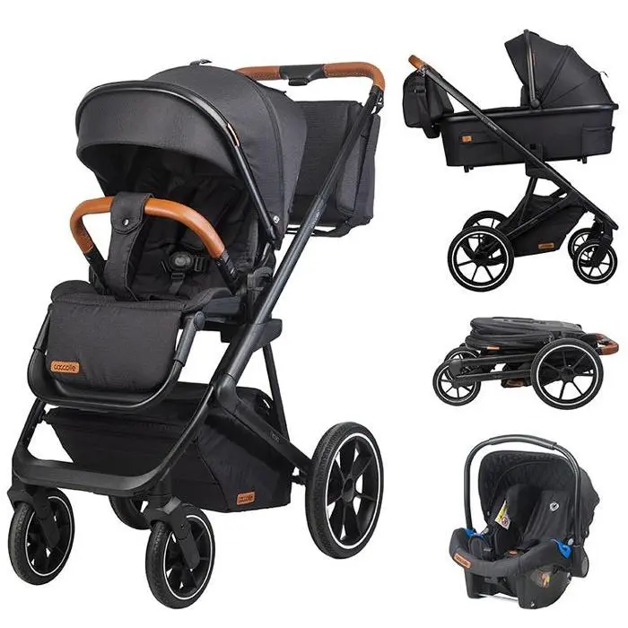 Carrinho bebé 3 em 1 Coccolle Nessia Diamond black - 1