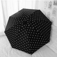 Parasol De Protección Solar UV Paraguas Automático Plegable Con Patrón De Polka Doble Uso Para Lluvia Y Sol Material De Tela De Nylon 190T Para Adultos - details 4