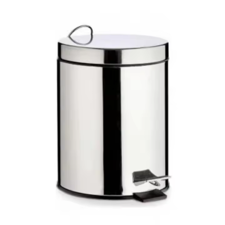 Awiku - Cubo de Basura para Baño de Acero Inoxidable con Pedal Tramontina Acabado Pulido con Cubo interior para facilitar Limpieza (Varios Tamaños) - 1
