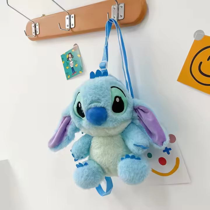 Nueva Mochila De Peluche Disney Kawaii Stitch Para Niños Estilo Otoño E Invierno Bolsa De Hombro Con Muñeco De Peluche Para Escuela Y Jardín Infantil - 1