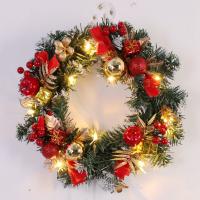 Corona De Navidad Para Puerta De Entrada Dorada Decoración De Pared Y Puerta De Año Nuevo 2024 Guirnalda De Ornamento Navidad 2025 - details 2