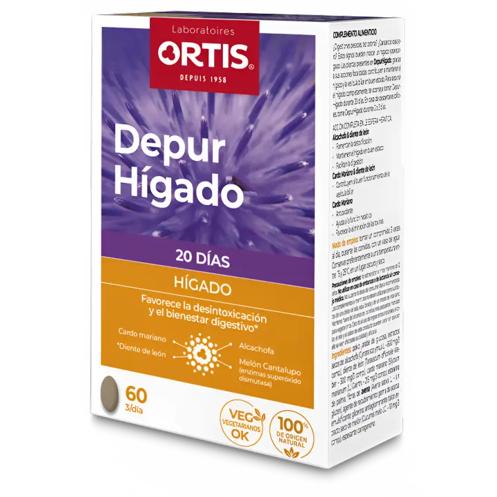 Depurador de Hígado Ortis - Limpieza Completa - 60 Comprimidos - Alcachofa y Cardo Mariano - 1