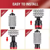 2-in-1 Hot Air Styler And Rotating Hair Dryer For Dry Hair, -Cepillo de aire caliente estilizador y secador, cepillo giratorio para salón de belleza en casa, peine giratorio eléctrico 2 en 1 para cabello rizado elegante y vibrante - details 3