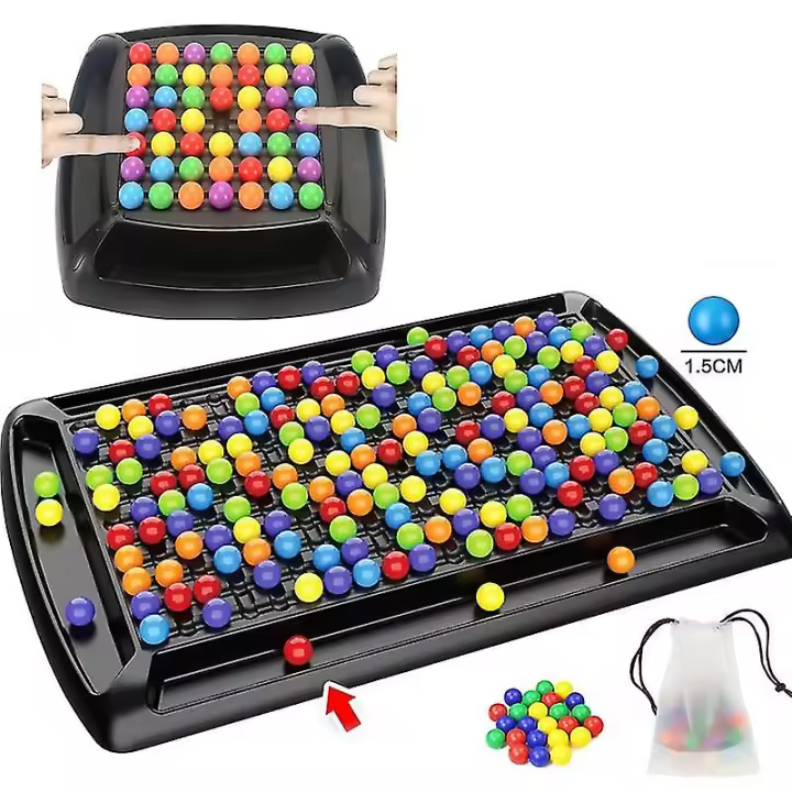 Bola de arco iris juego de juguete colorido divertido rompecabezas juego de mesa de ajedrez con 80 unids cuentas de colores juego de cerebro inteligente juguete educativo - 1