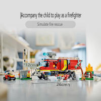 Juego De Construcción Para Niños 502PCS Ciudad Serie Unidad De Comando De Incendio Rescate Camión De Bomberos Modelo Móvil Juguetes Para Niños Regalos Para Niñas Y Niños - details 4