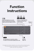 Teclado Inalámbrico Bluetooth Baseus K01 Para MacBook iPad Air pro PC Tablet Laptop 84 Teclas Modo Tridimensional 2.4G Teclado Silencioso - details 10