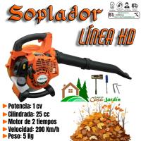 Soplador + Aspirador + Triturador de Hojas Linea Hd de Gasolina - 3 en 1, 25.4cc, 2cv, 5kg - Velocidad de Soplado +200 Km/h. - details 1