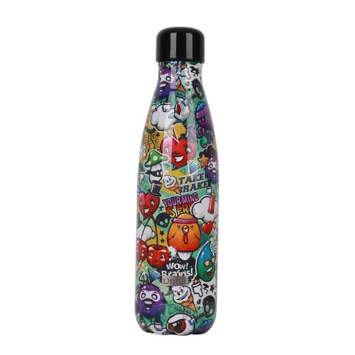 BOTELLA TERMICA I-DRINK GRAFITTI 500 ML ACERO INOXIDABLE - SIN BPA I-TOTAL - 1