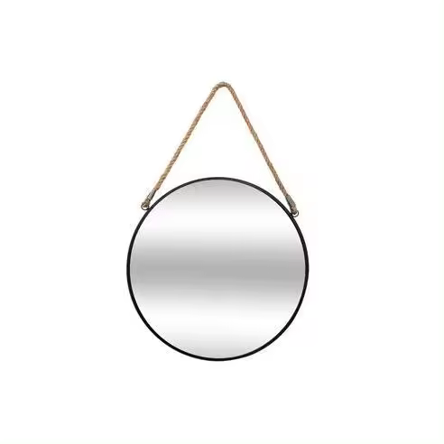Atmosphera Espejo Redondo Negro con Cuerda Diam.38cm - Estilo Moderno - 1