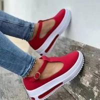 Zapatos De Plataforma Informales Para Mujer Mocasines Planos Con Punta Redonda Y Hebilla Talla 43 Zapatillas Confortables Para Todas Las Estaciones - details 8