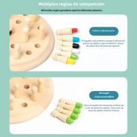 Juego De Ajedrez De Madera Con Tablero De Memoria Colores Juguete Educativo Para Niños Entrenamiento - details 2