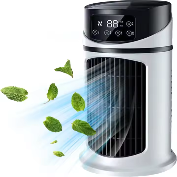 Air acondicionadores, ventilador de ventilador de torre pequeño con AC de 6 velocidades con 300 ml de vapor de aire de 300 ml enfriador de aire 6H Mini aire acondicionado para la oficina en casa - 1