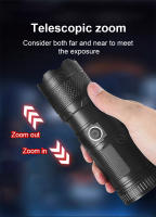 Linterna Táctica De Alta Potencia ABS Con Láser Blanco Y Batería Integrada Carga Por Tipo-C Luz De Emergencia Multifuncional Resistente Al Choque Y Agua - details 6