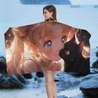 Toalla De Playa S-Sailor Girl M-Moon Microfibra Absorbente Secado Rápido Suave Para Yoga Natación Resort Montañismo Tamaño 76x182 Cm - details 8
