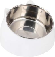 Tazón para mascotas, no tóxico, a prueba de óxido, alimentador de inclinación para mascotas y 15 grados (blanco) - details 0