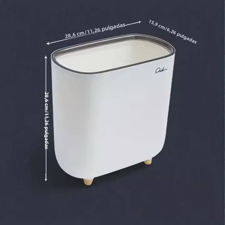 Basurero De Inodoro 1pc Bin De Basura Delgado De Plástico Con Tapa Canasta De Almacenamiento De Residuos Pequeña Y Estrecha Para El Hogar - 1