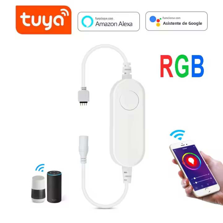 Controlador Inteligente De Luz LED RGB Para Casa Con WiFi Compatible Con Tuya Para Cadena De Luces Neón 12V 5050/2835 - 1