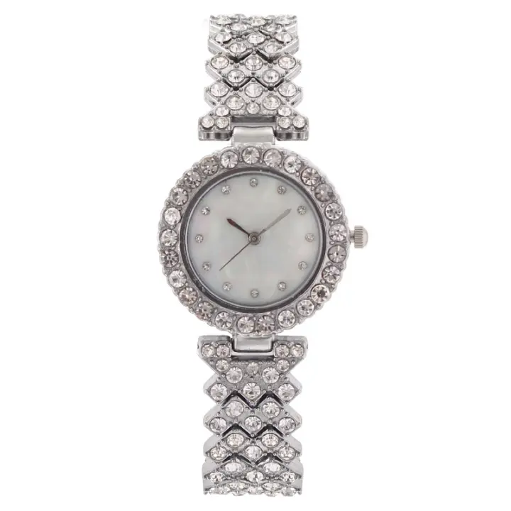 Nuevo reloj para mujer estudiante con concha, piedras brillantes, lleno de diamantes, correa de brazalete, un reloj de lujo para la joven - 1