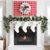 Guirnalda De Pino Artificial De 180CM Decoración De Navidad Para Casa Fiesta Boda Adorno Colgante De Rattan - details 5