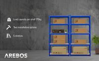 AREBOS Estantería Metálica 180x90x30 Cm - 875 Kg - Azul | Fácil Montaje Sin Herramientas - details 0