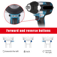 Llave de impacto eléctrica de 1800 N.M, torque de 1500 W, llave de impacto inalámbrica con batería, llave de impacto de 1/2" para reparación de automóviles, 0-7200 RPM para batería Makita de 18 V - details 1
