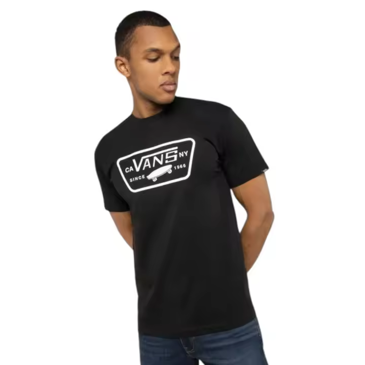 Camiseta Vans Full Patch Negro Blancas Vn000Qn8Y281 T Shirt Hombre - 1