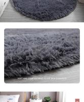 VIKAMA Alfombra De Silla De Seda Longa Teñida Nórdica Para Dormitorio Y Sala De Estar Alfombra Oval Sencilla Moderna Antideslizante Y Resistente Al Desvanecimiento Para Adultos - details 21