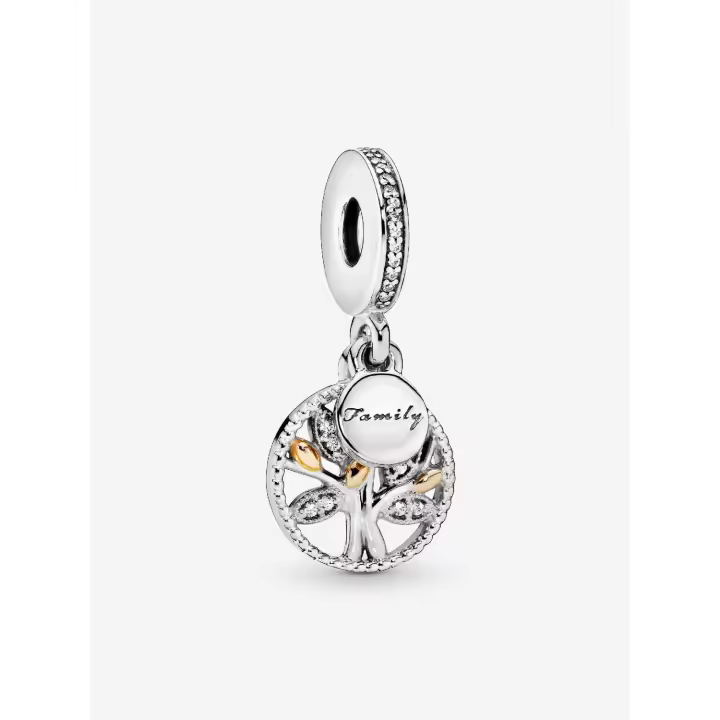 Pandora - Charm Colgante de árbol Genealógico brillantly-Oro de 14 Quilates, Plata de Lei - 1