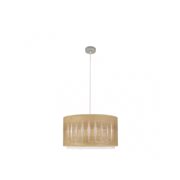 alexandra colgante 1xe27 níquel/madera transparente regx40x40 cm - 1
