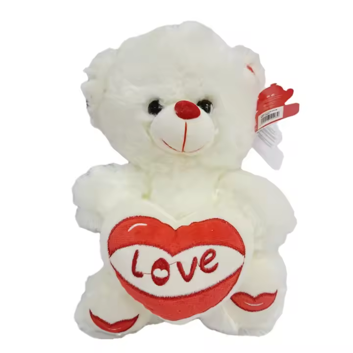 Peluche Osito Con Corazon TE AMO 25cm COLOR BLANCO,te amo te quiero,Día de San Valentín,cm,fespu - 1