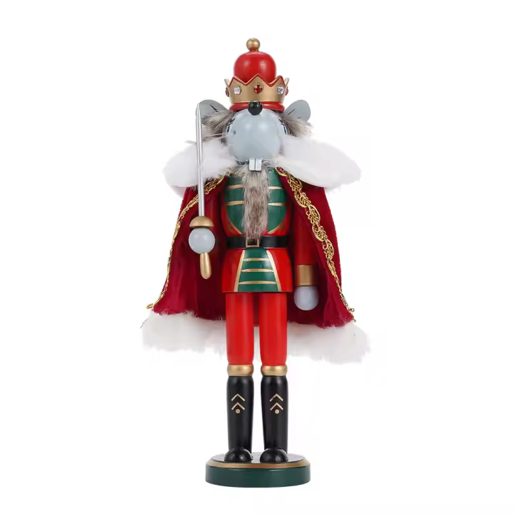 Nutcrackador De Madera 30CM Soldado Figura Artesanal Decoración De Navidad Para Escritorio Casa Regalo Para Niños - 1